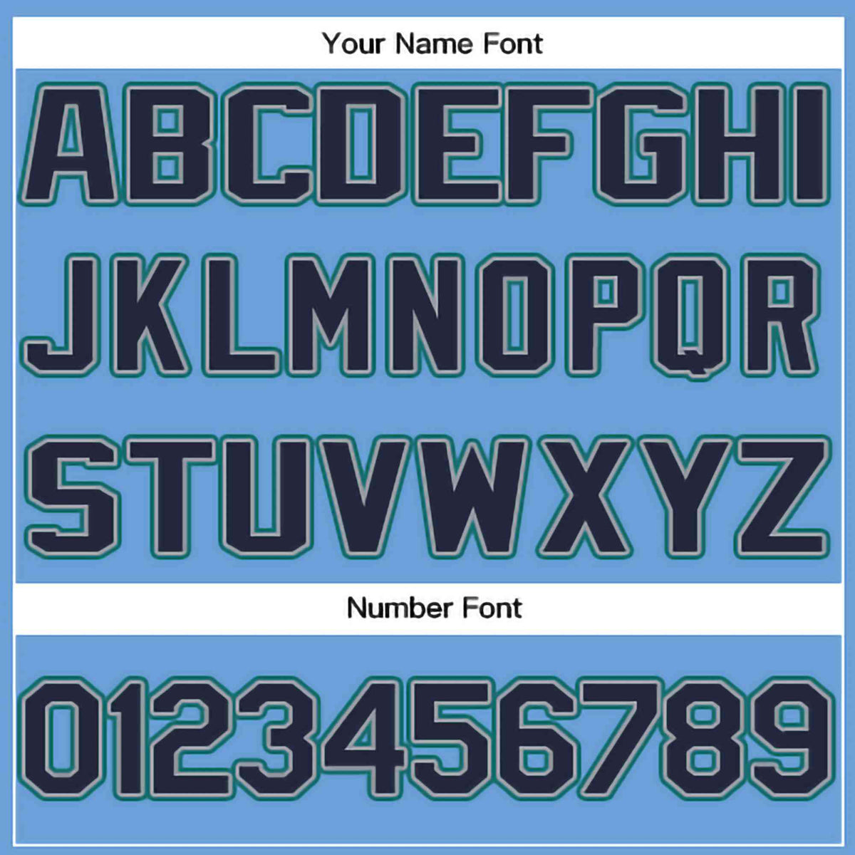 Custom Light Blue Navy-Aqua Classic Style Crew neck T-Shirts Full Sublimated