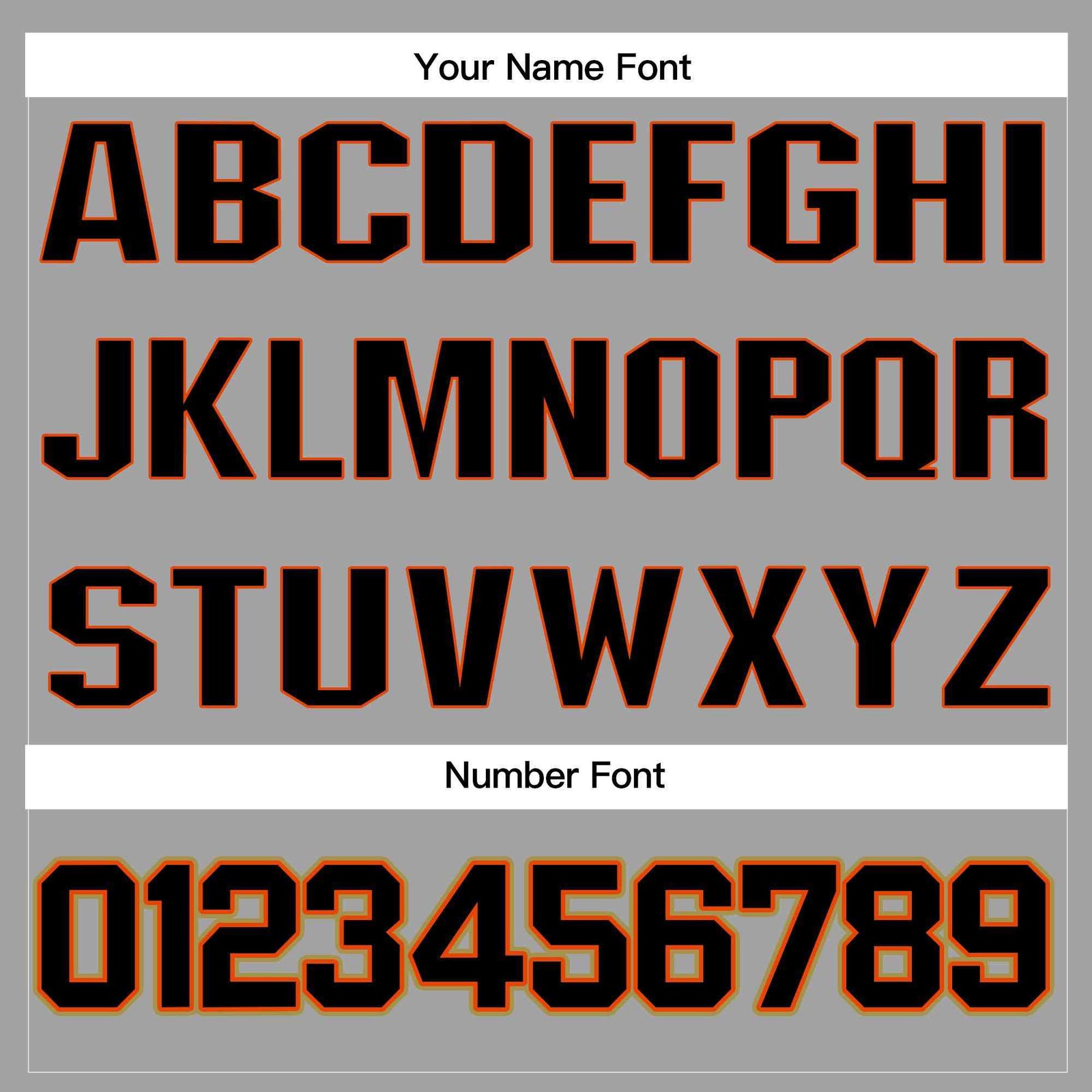 Custom Gray Black-Orange Classic Style Crew neck T-Shirts Full Sublimated