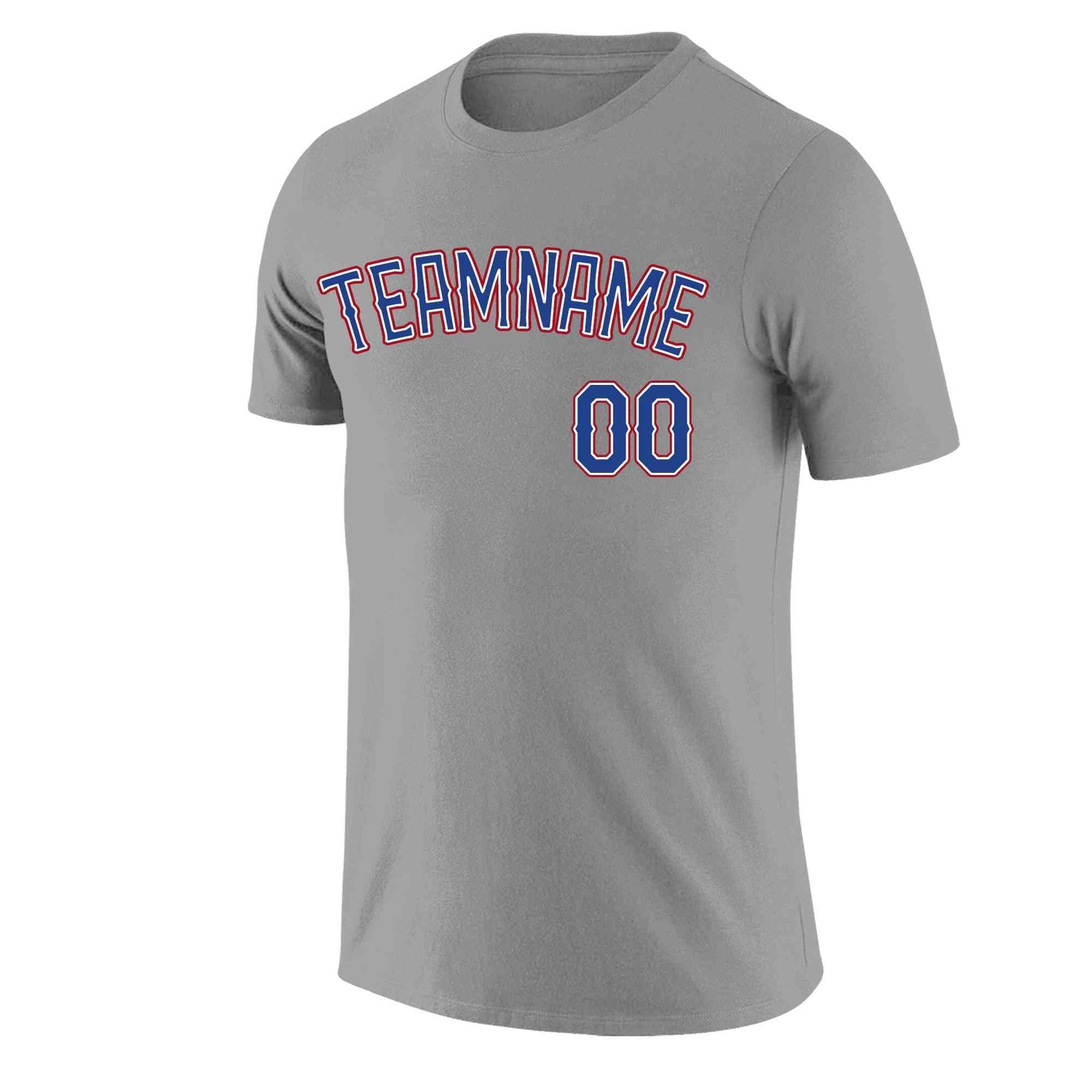 Custom Gray Royal-Red Classic Style Crew neck T-Shirts Full Sublimated