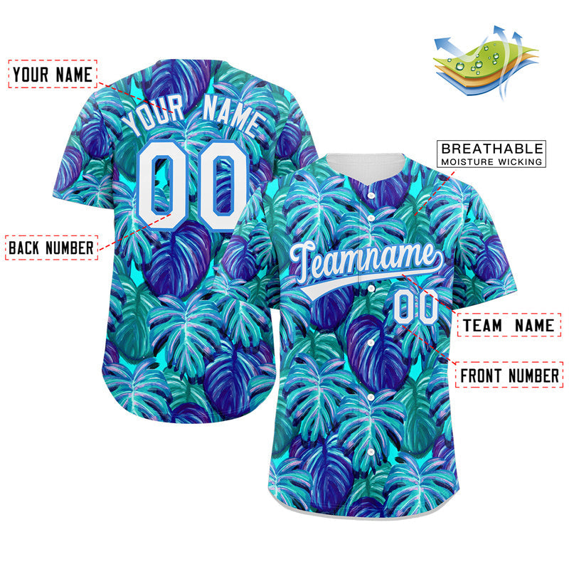 Custom Royal White-Powder Blue Graffiti Pattern Authentic Baseball Jersey