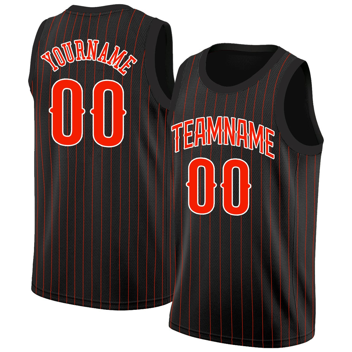 Custom Black Red-White Stripe Fashion Tops Breathable Basketball Jersey
