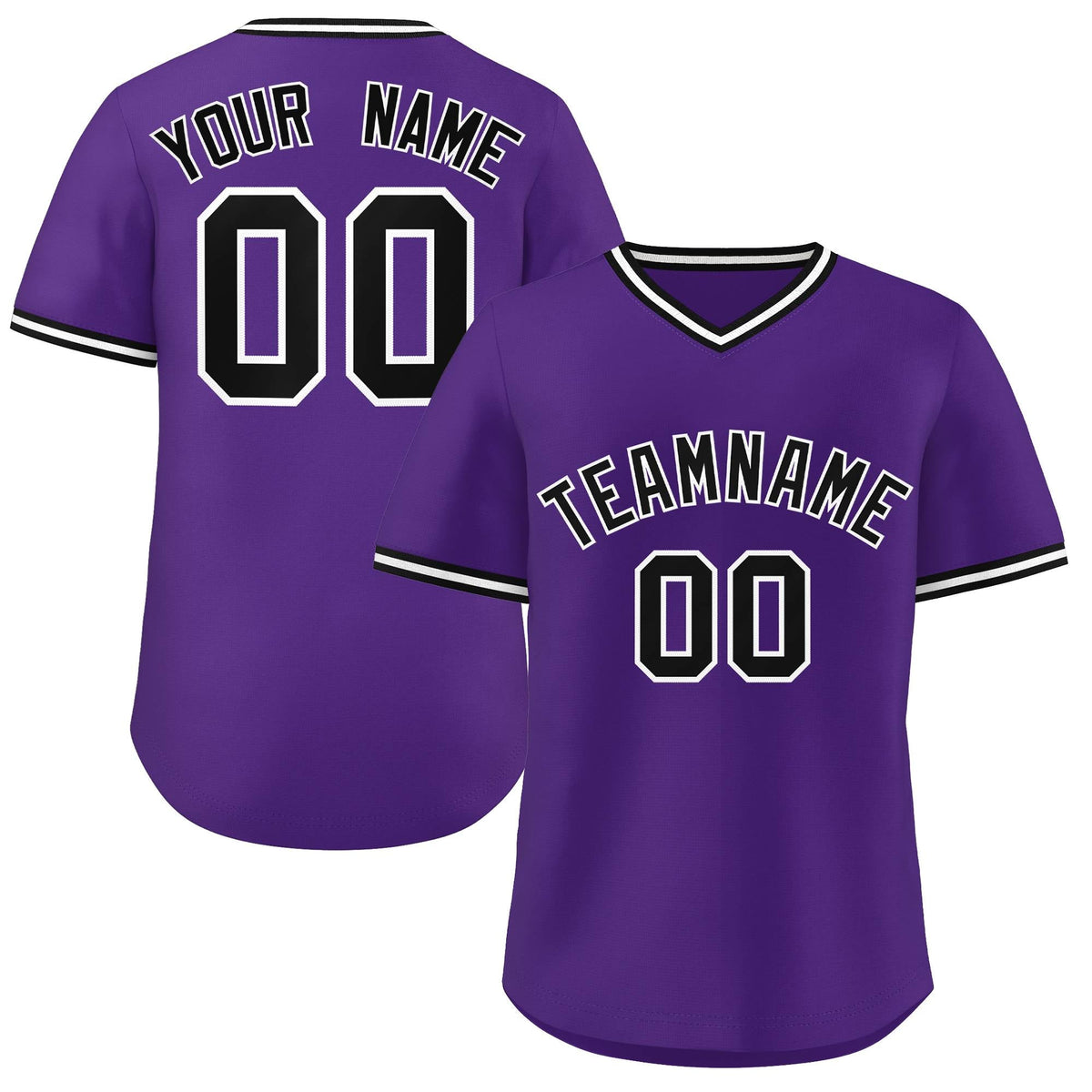 Custom Purple Classic Style Personalized Authentic Pullover Baseball Jersey