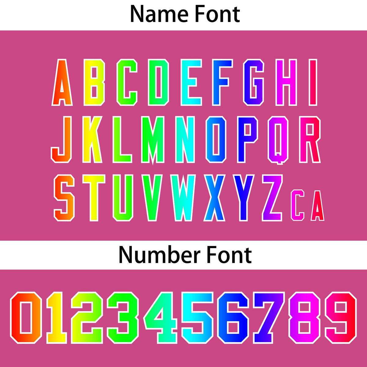 Custom Pink Personalized Rainbow Color Font Team Pullover Sweatshirt Hoodie