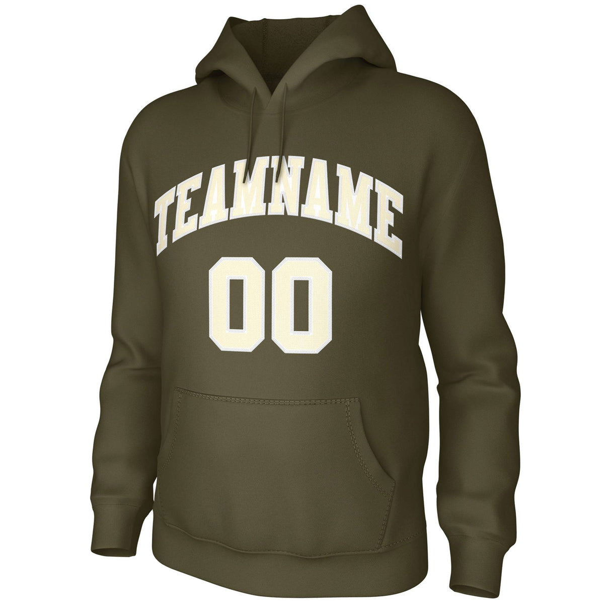 Custom Olive Cream Classic Style Training Uniform Pullover Hoodie