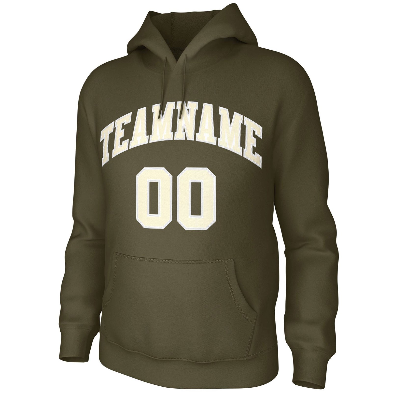 Custom Olive Cream Classic Style Training Uniform Pullover Hoodie