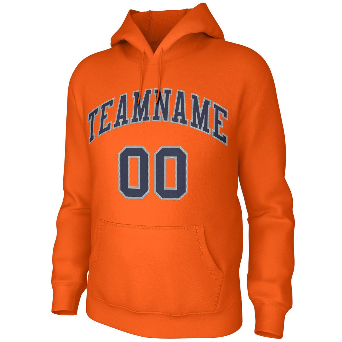 Custom Orange Navy-Gray Classic Style Training Uniform Pullover Hoodie