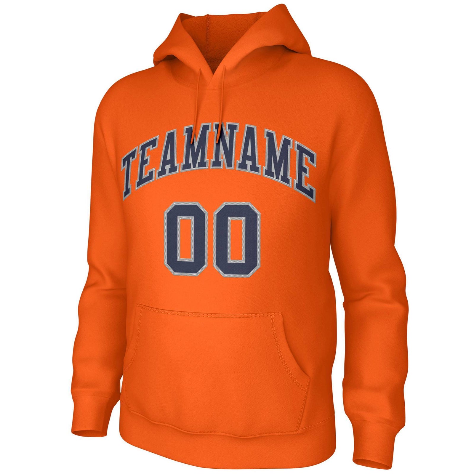 Custom Orange Navy-Gray Classic Style Training Uniform Pullover Hoodie