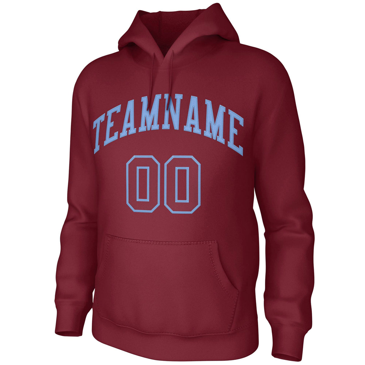 Custom Cardinal Light Blue Classic Style Training Uniform Pullover Hoodie