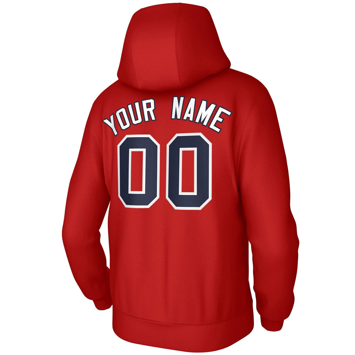 Custom Red White-Navy Classic Style Training Uniform Pullover Hoodie
