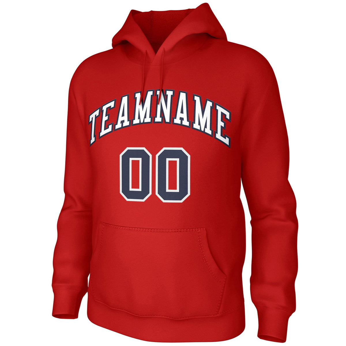 Custom Red White-Navy Classic Style Training Uniform Pullover Hoodie