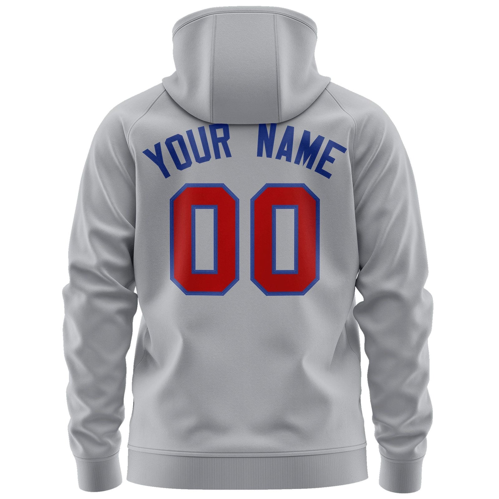 Custom Stitched Gray Red-Royal Sports Full-Zip Sweatshirt Hoodie