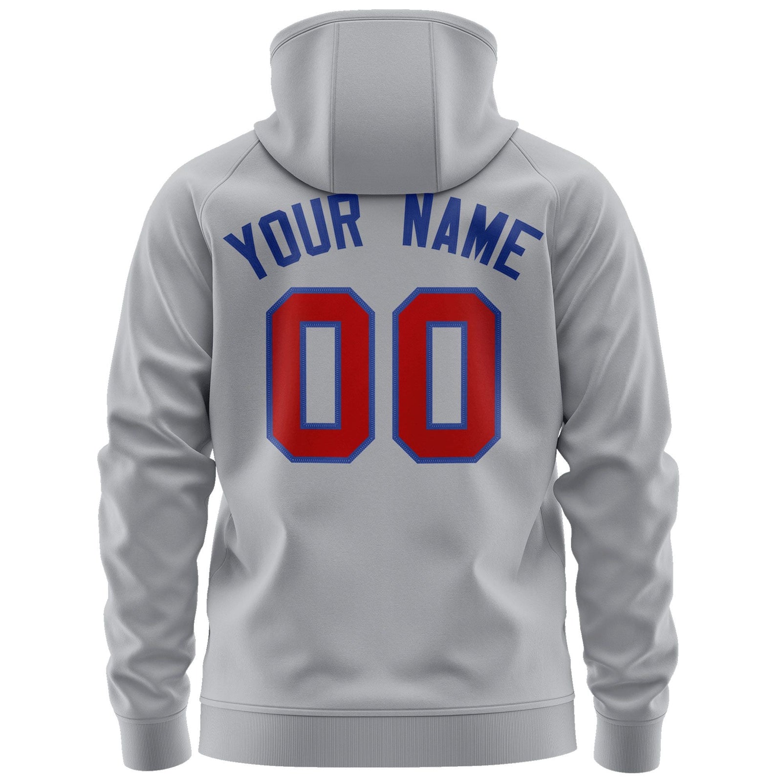 Custom Stitched Gray Red-Royal Sports Full-Zip Sweatshirt Hoodie