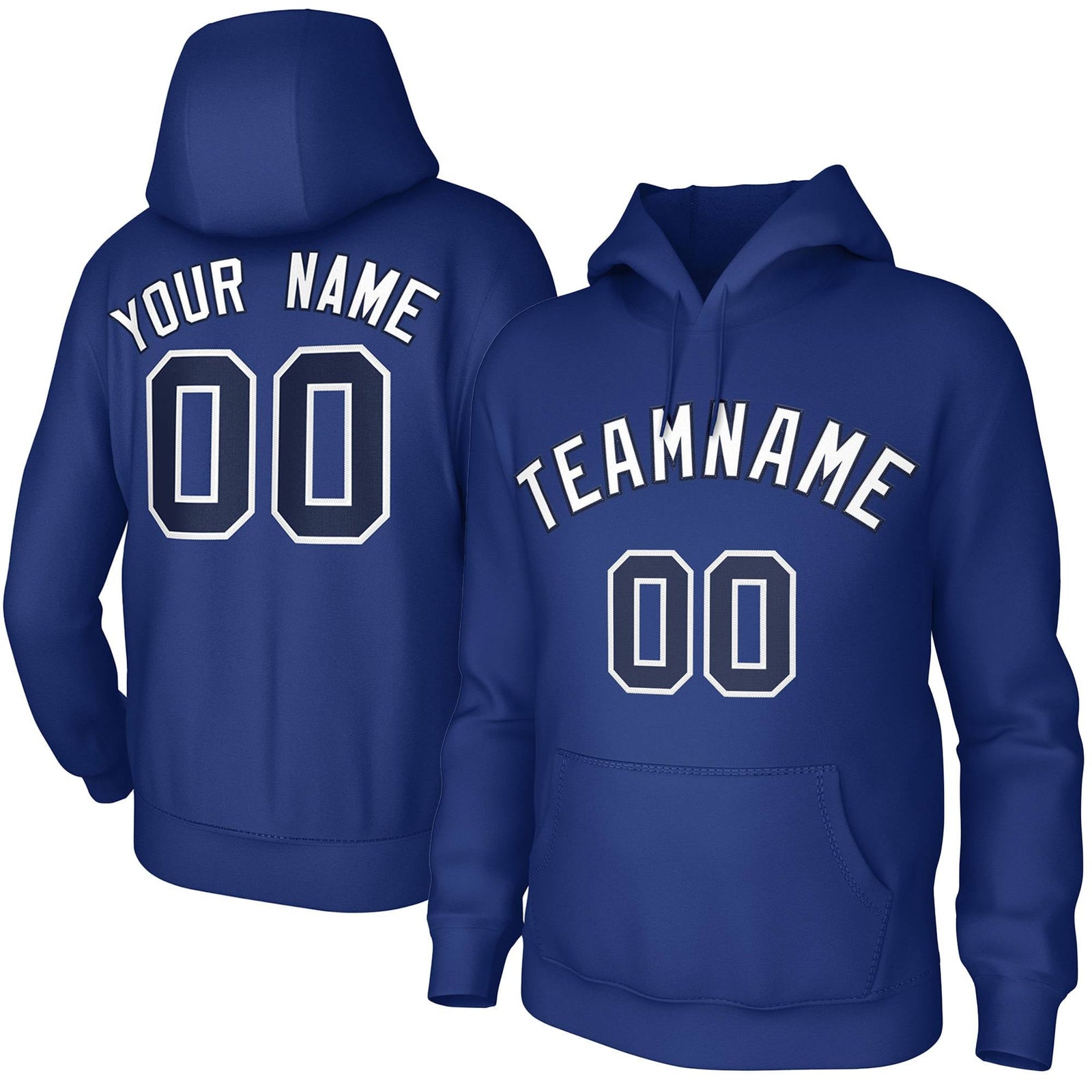 Custom Royal White-Navy Classic Style Sweatshirts Uniform Pullover Hoodie