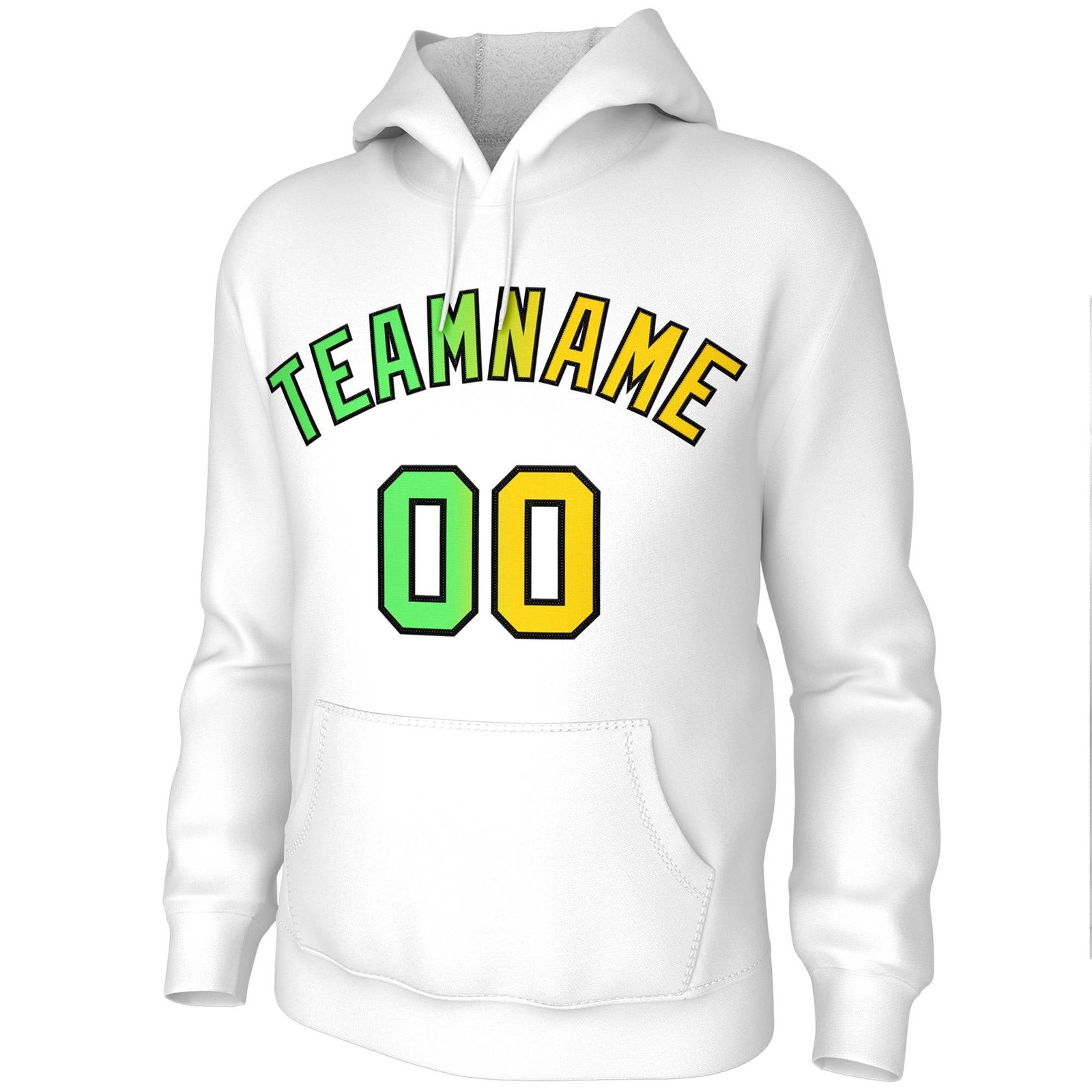 Custom Stitched White Gradient Fashion Pullover Athletic Pullover Sweatshirt Hoodie