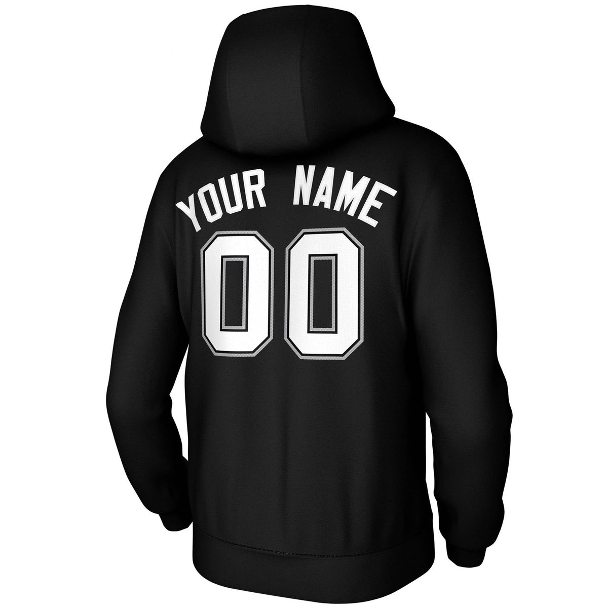 Custom Black White-Black-Gray Classic Style Sports Uniform Pullover Hoodie