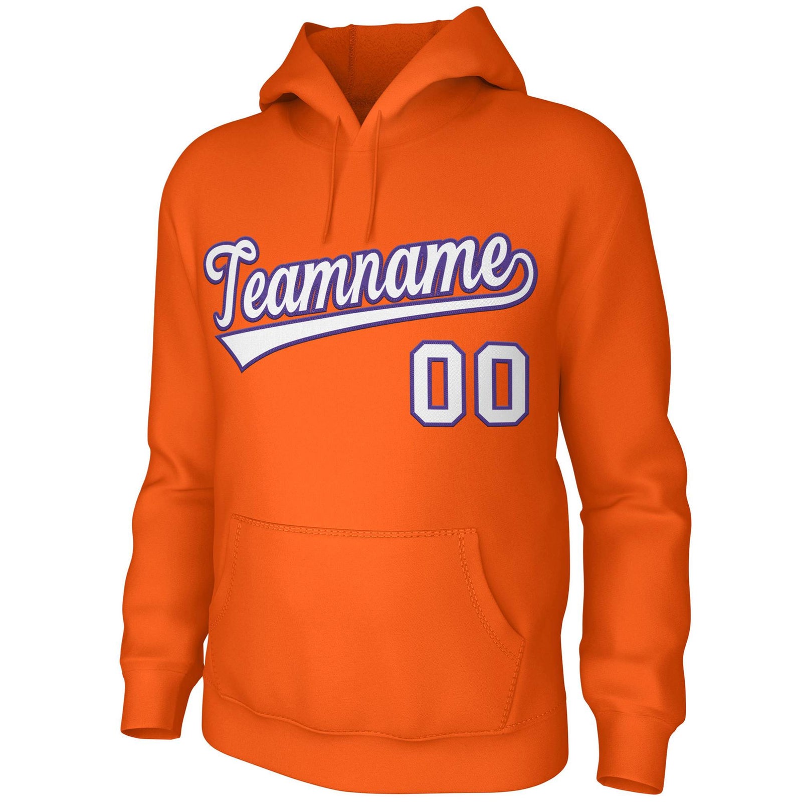 Custom Orange White-Purple Classic Style Sports Uniform Pullover Hoodie