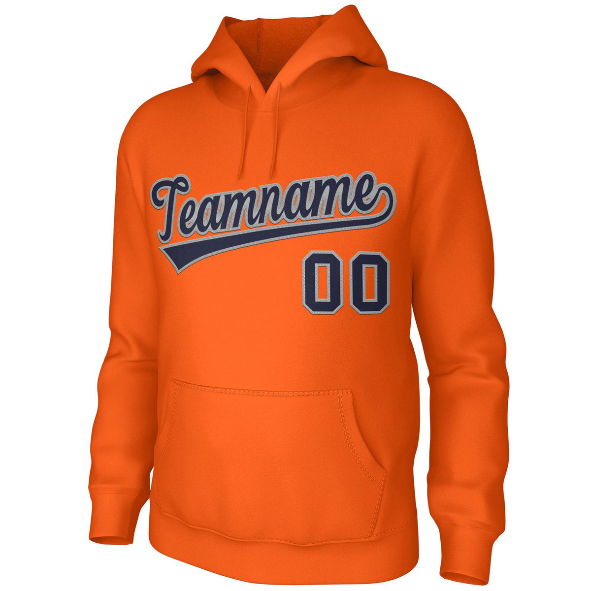 Custom Orange Navy-Gray Classic Style Sports Uniform Pullover Hoodie
