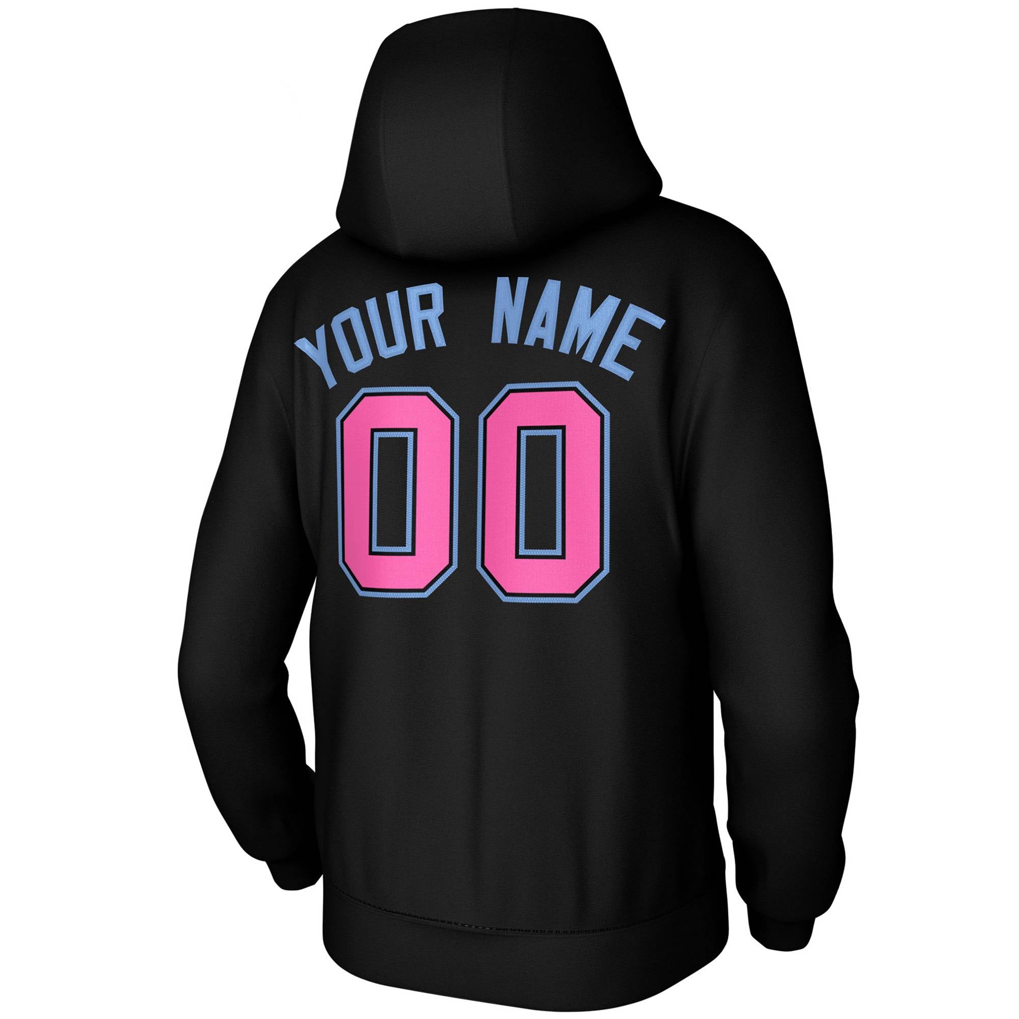 Custom Black-Light Blue-Pink Classic Style Sports Uniform Pullover Hoodie