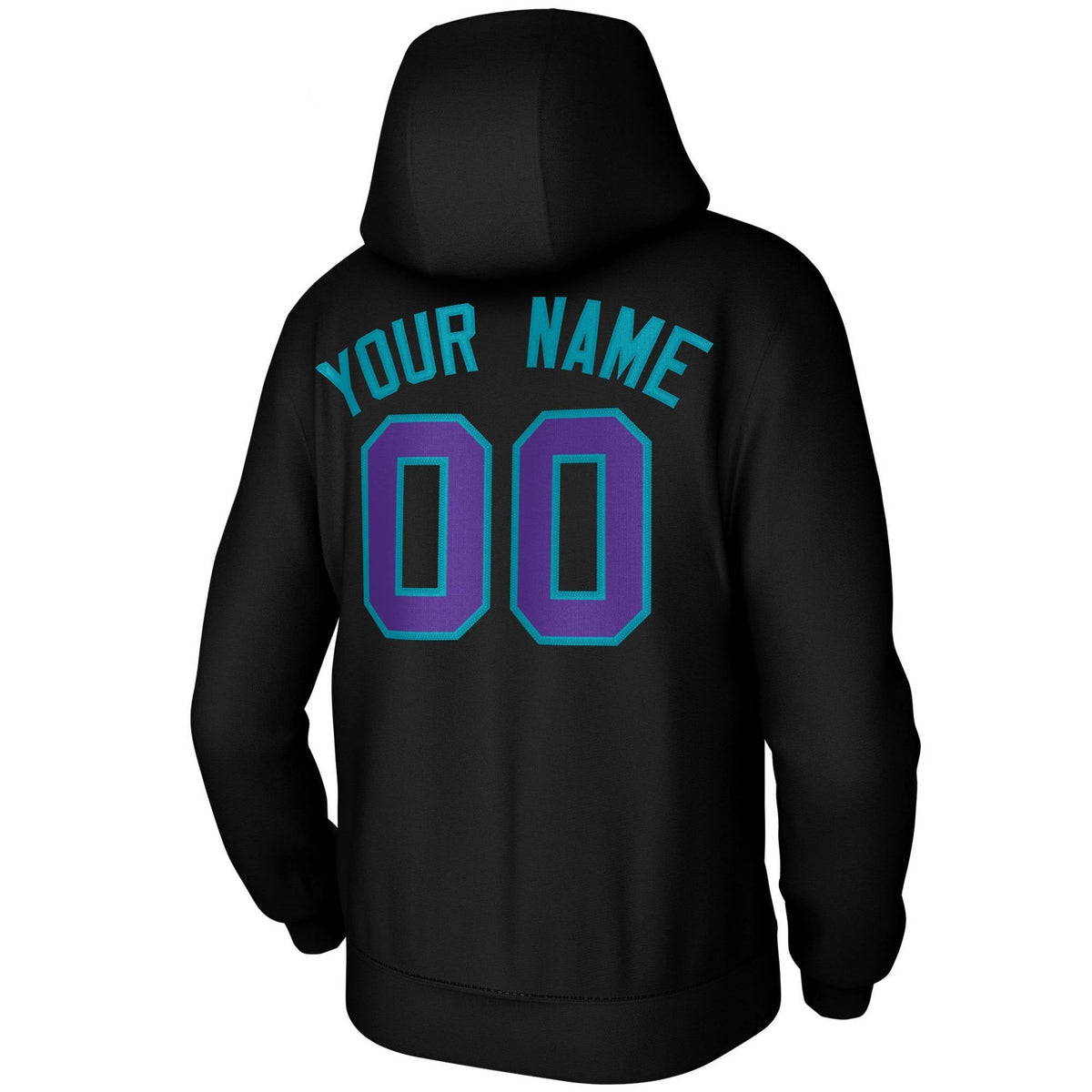 Custom Black Green-Purple Classic Style Sports Uniform Pullover Hoodie