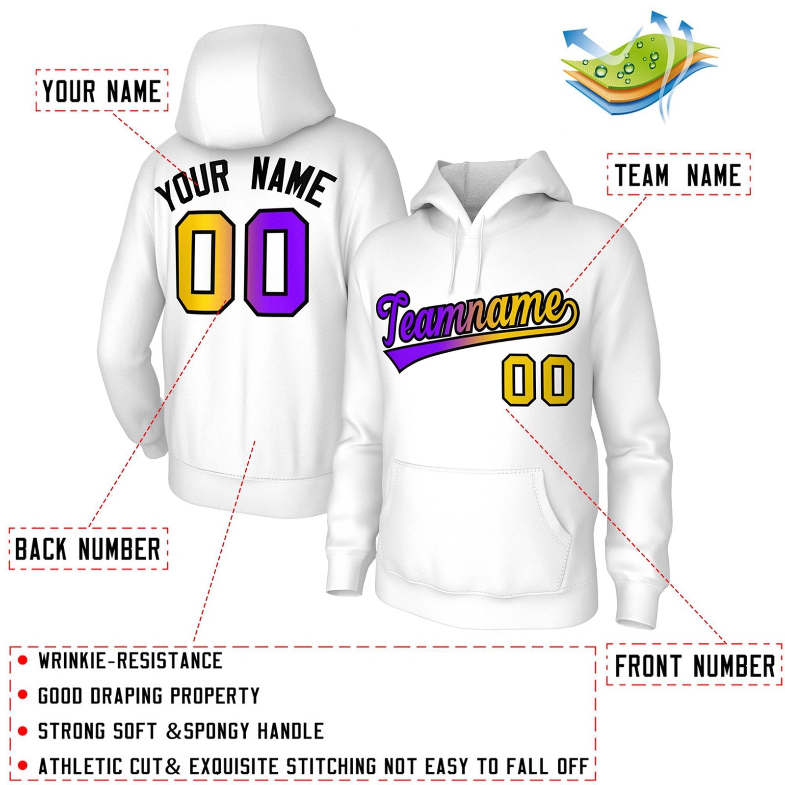 custom white pullover hoodies