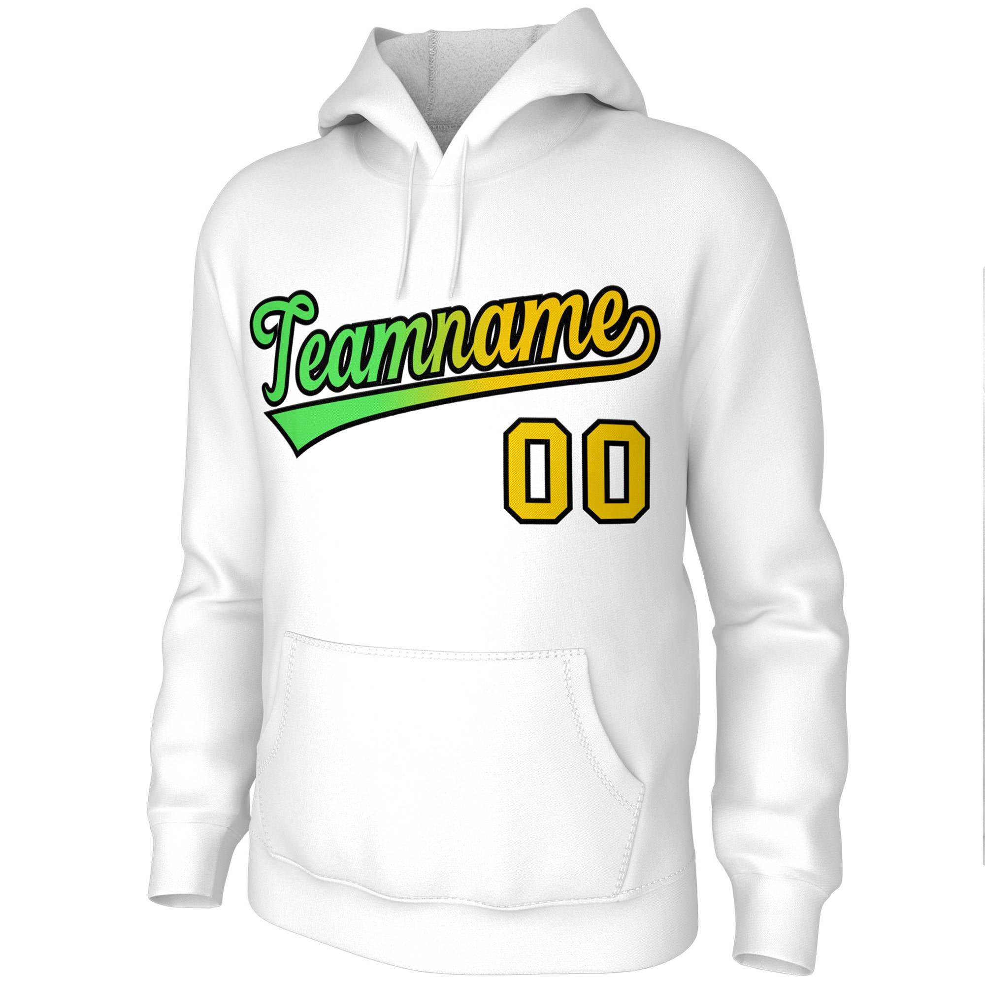 Custom Stitched White Gradient Fashion Sports Pullover Sweatshirt Hoodie