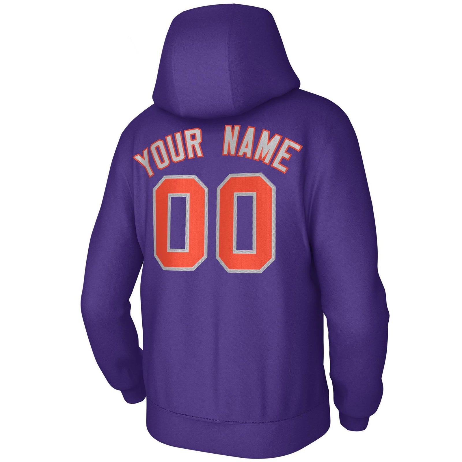 Custom Purple Gray Orange Classic Style Personalized Uniform Pullover Hoodie