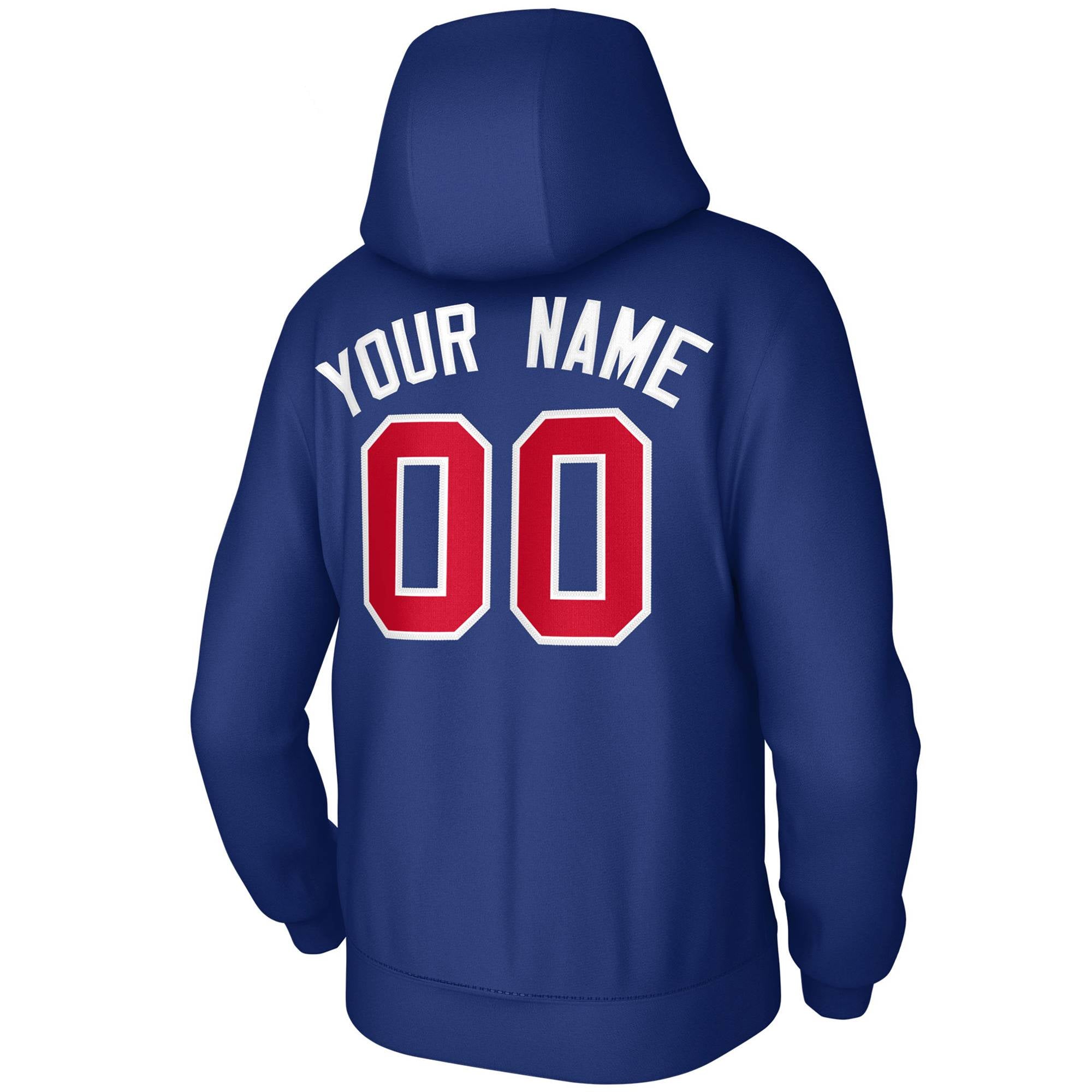 Custom Royal Red-White Classic Style Personalized Uniform Pullover Hoodie