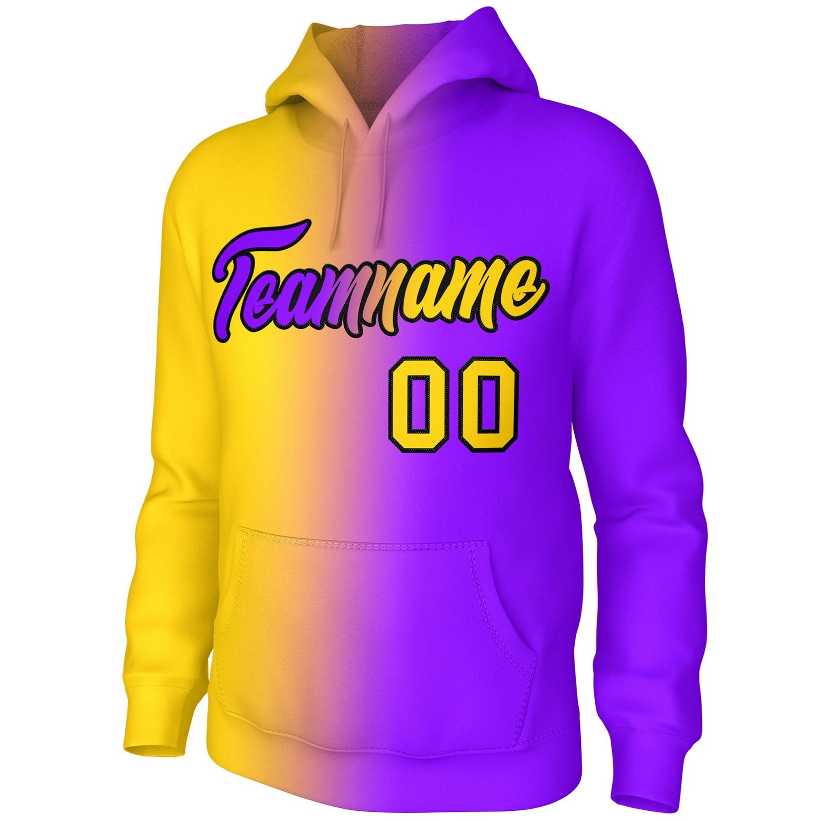 Custom Purple Gradient Fashion Pullover Sweatshirt Hoodie