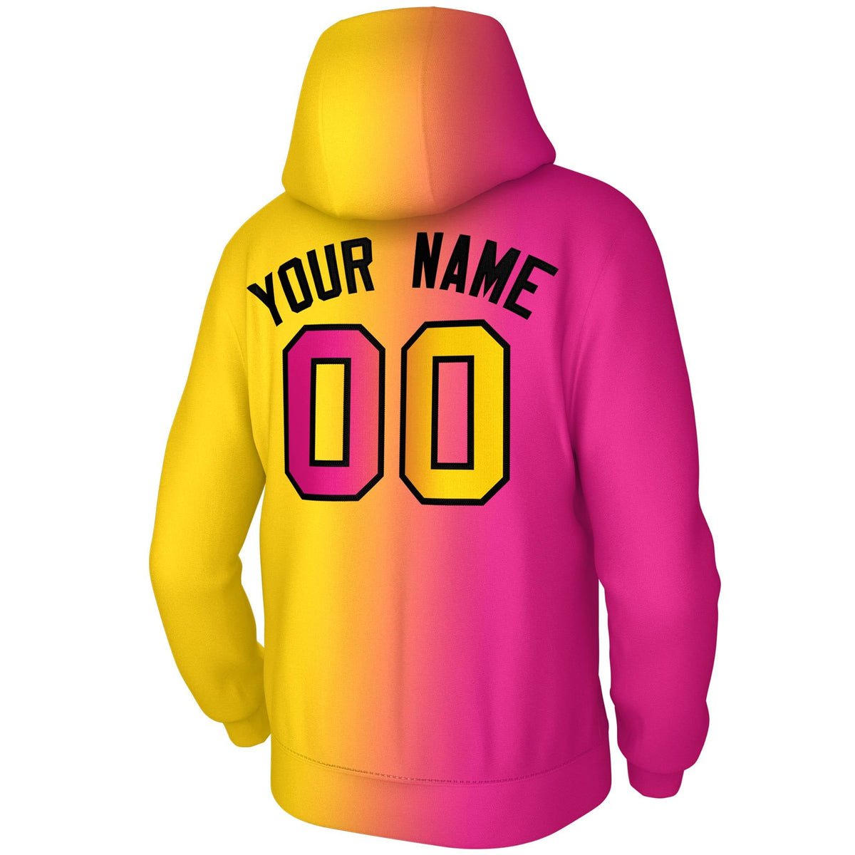 Custom Gold Pink Gradient Fashion Pullover Sweatshirt Hoodie