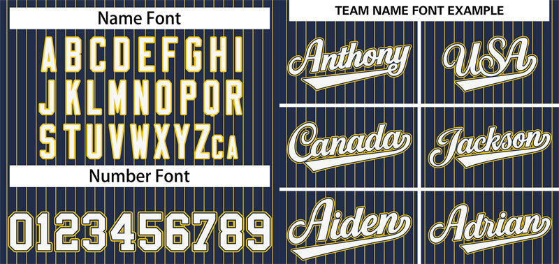 Custom Navy White-Gold Stripe Fashion Authentic Baseball Jersey
