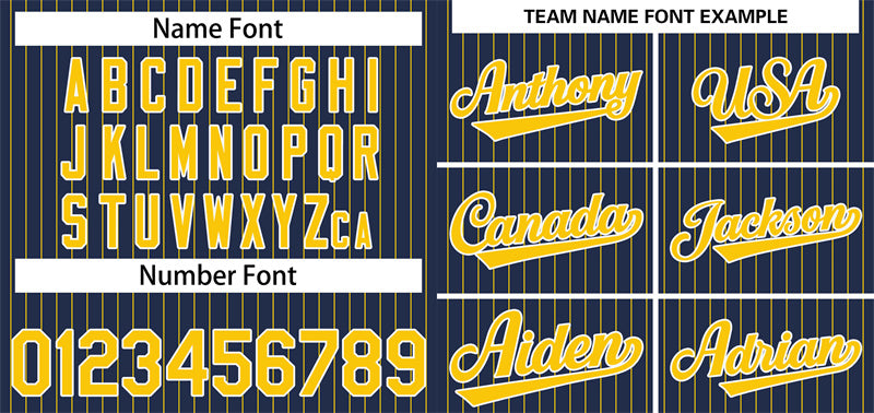 Custom Navy Gold-White Stripe Fashion Authentic Baseball Jersey