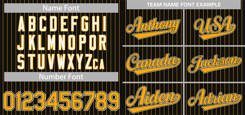 Custom Black Yellow-White Stripe Fashion Authentic Baseball Jersey