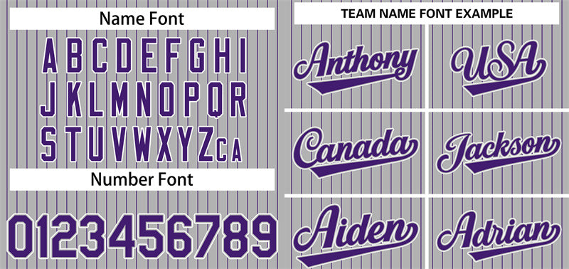 Custom Gray Purple-White Stripe Fashion Authentic Baseball Jersey