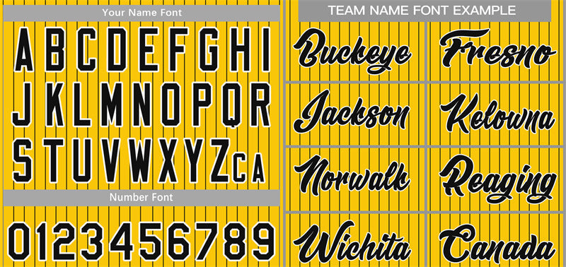 Custom Gold Black-White Stripe Fashion Authentic Baseball Jersey