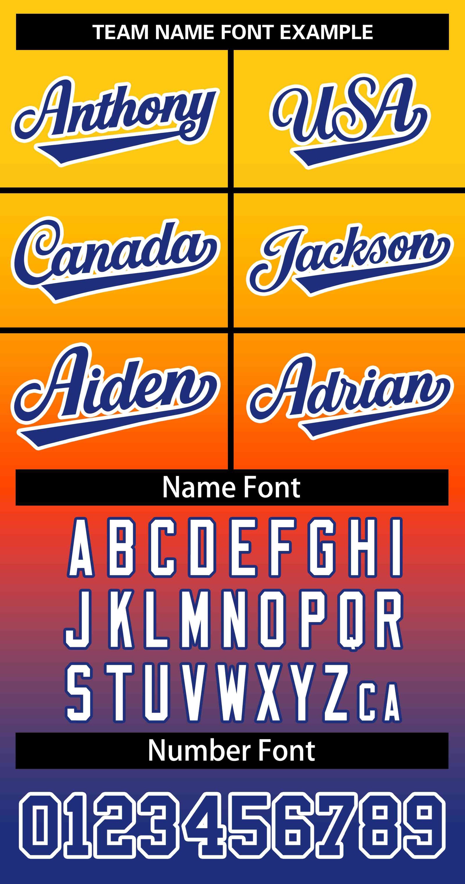 Custom Gold Orange Royal-White Gradient Fashion Authentic Two-Button Softball Jersey