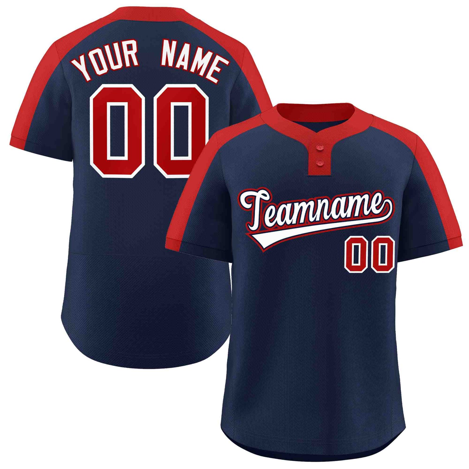 Custom Navy White-Navy Classic Style Authentic Two-Button Softball Jersey