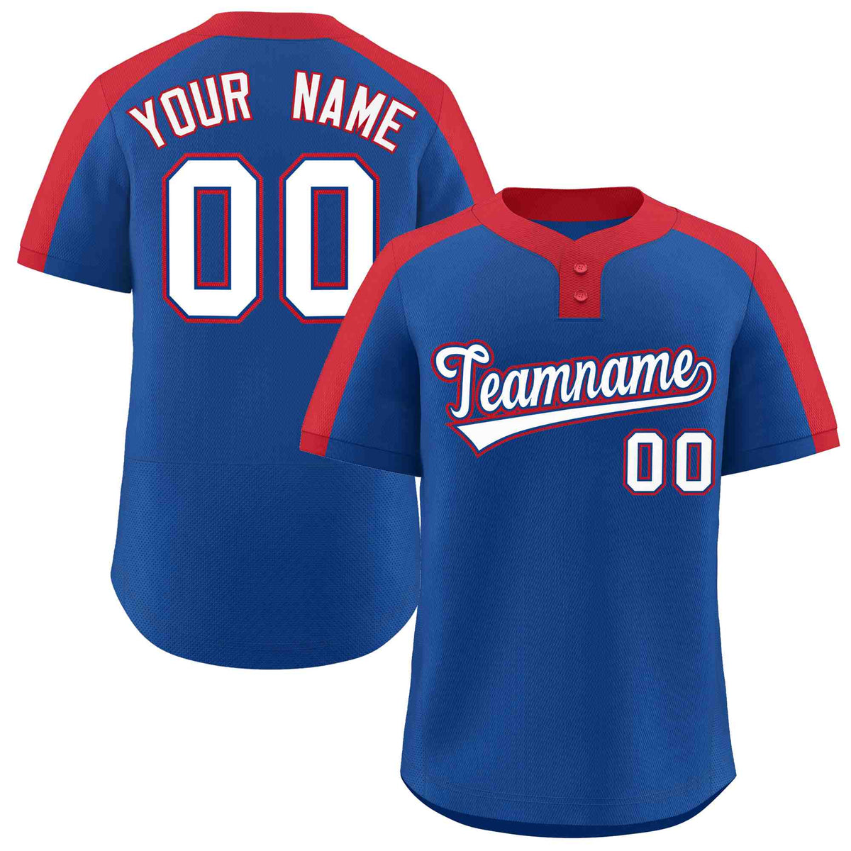Custom Royal White-Royal Classic Style Authentic Two-Button Softball Jersey