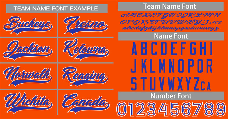 Custom Orange Royal-White Classic Style Authentic Baseball Jersey