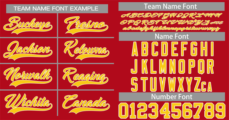 Custom Red Gold-White Classic Style Authentic Baseball Jersey