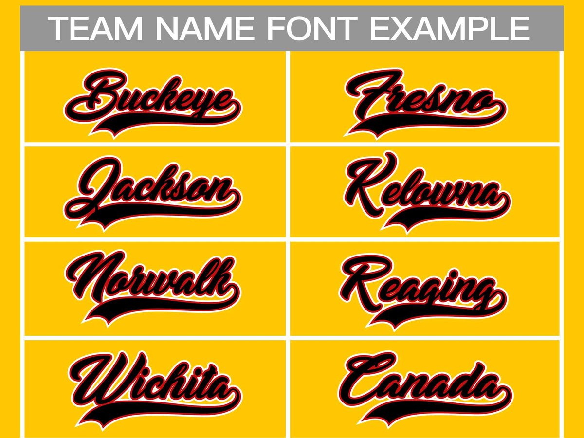 Custom Gold Black Red-White Classic Style Hockey Jersey