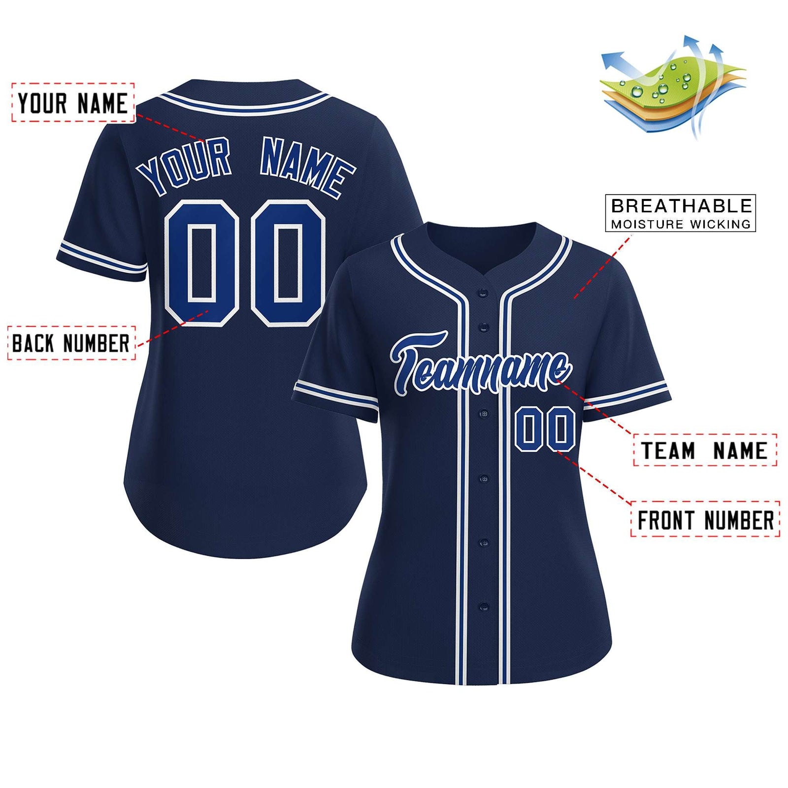 Navy Blue Baseball Jersey