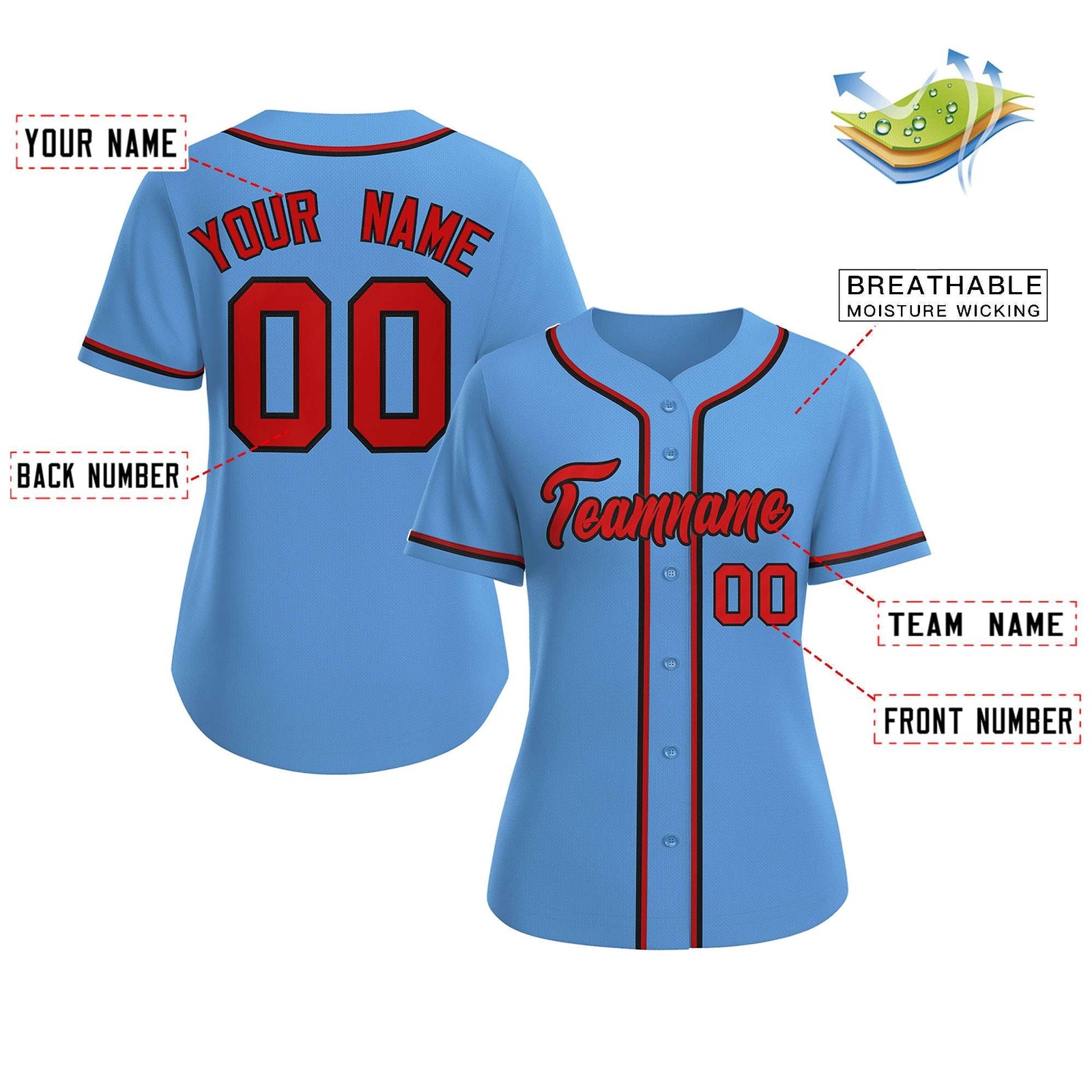 Baseball Jersey Light Blue
