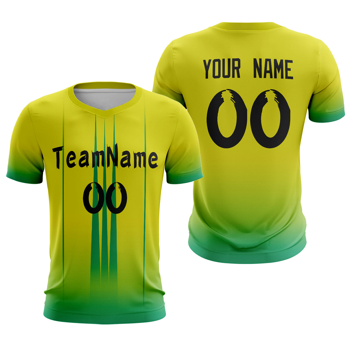 Custom Yellow Green Sport Soccer Tops Jersey