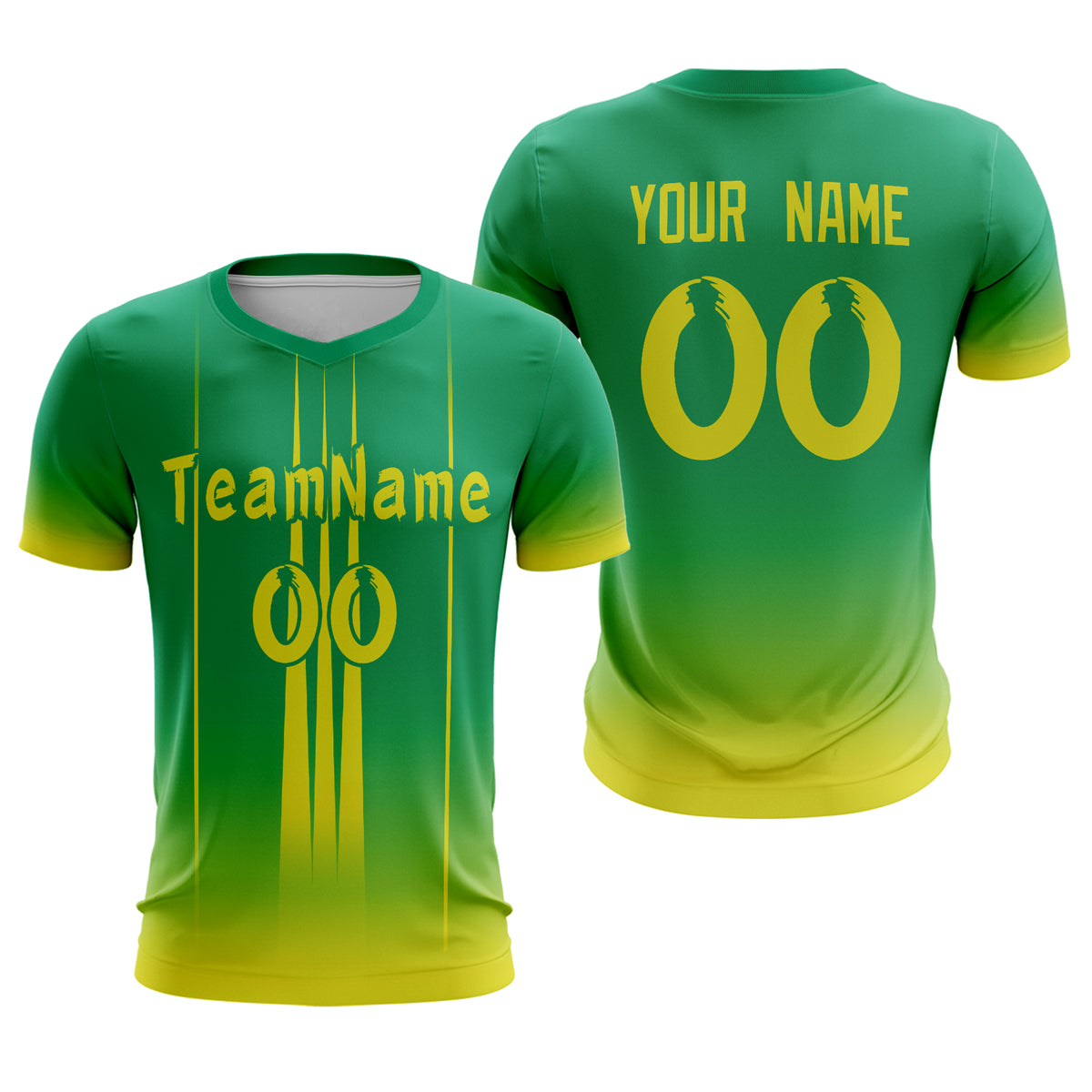 Custom Green Yellow Sport Soccer Tops Jersey