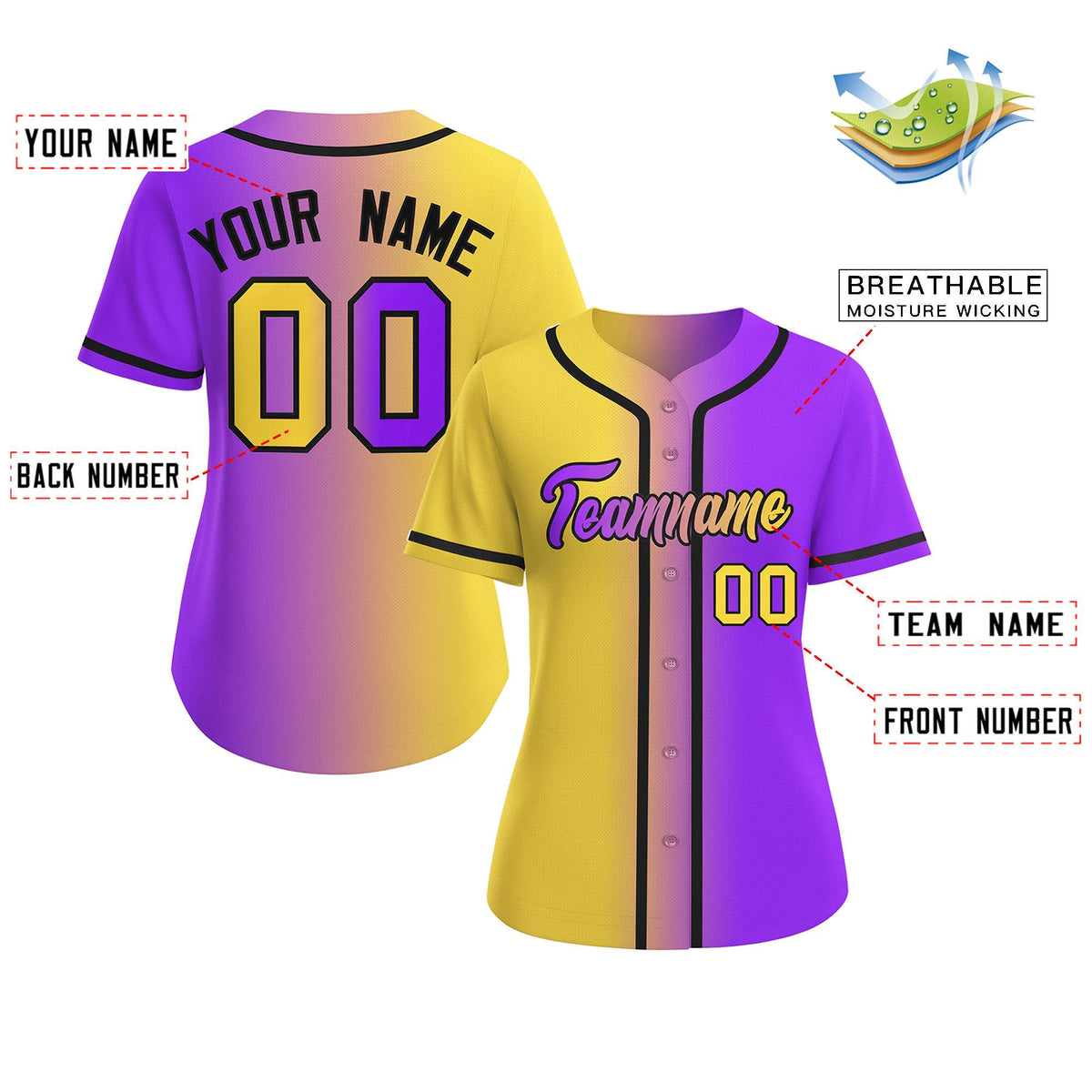 Gold Baseball Jersey