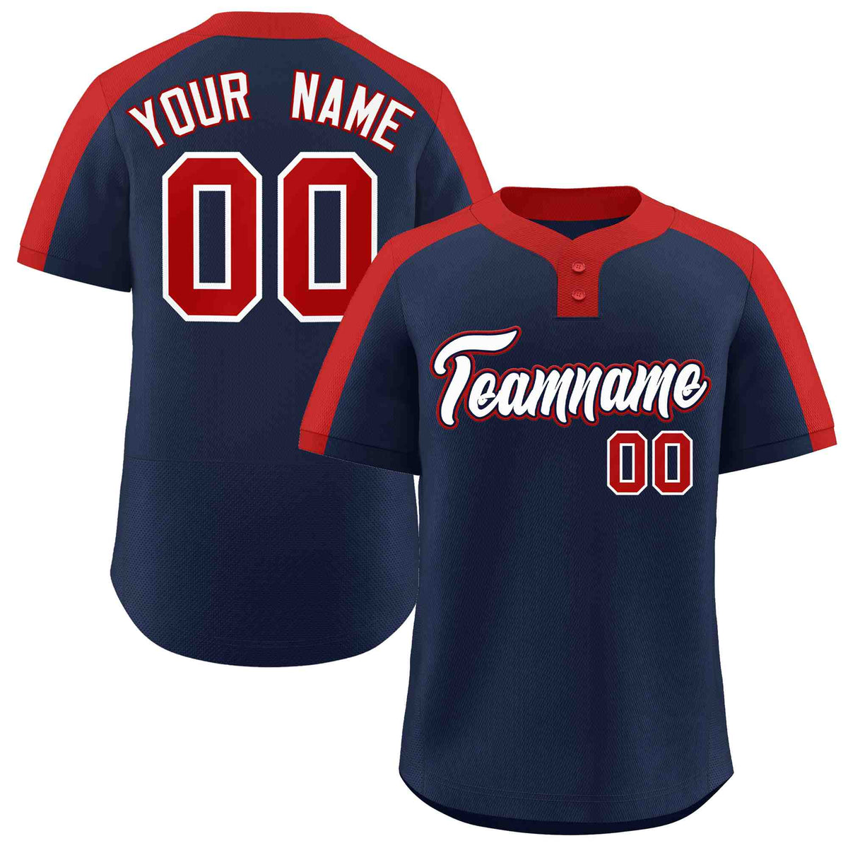 Custom Navy White-Navy Classic Style Authentic Two-Button Softball Jersey