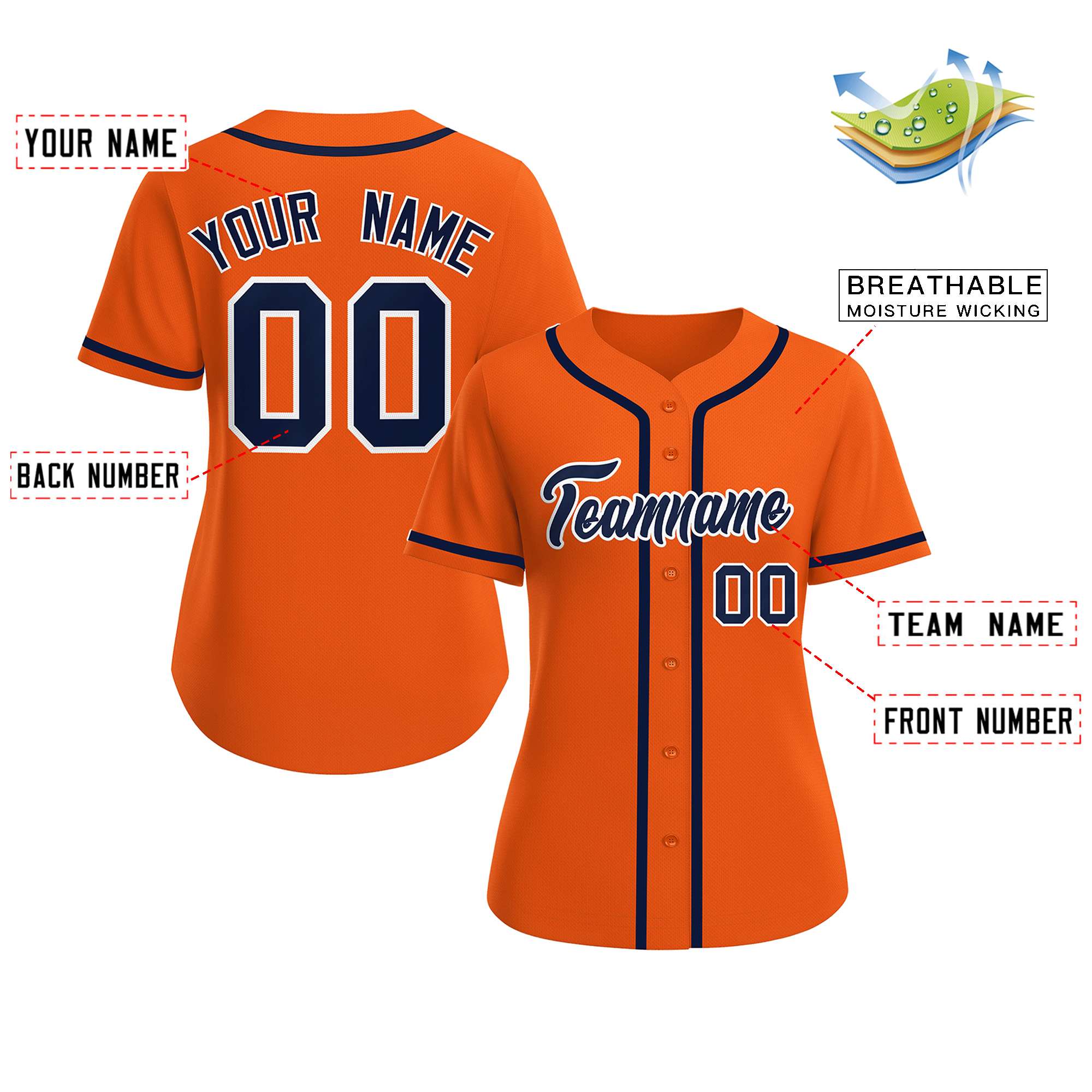 Orange Baseball Jersey