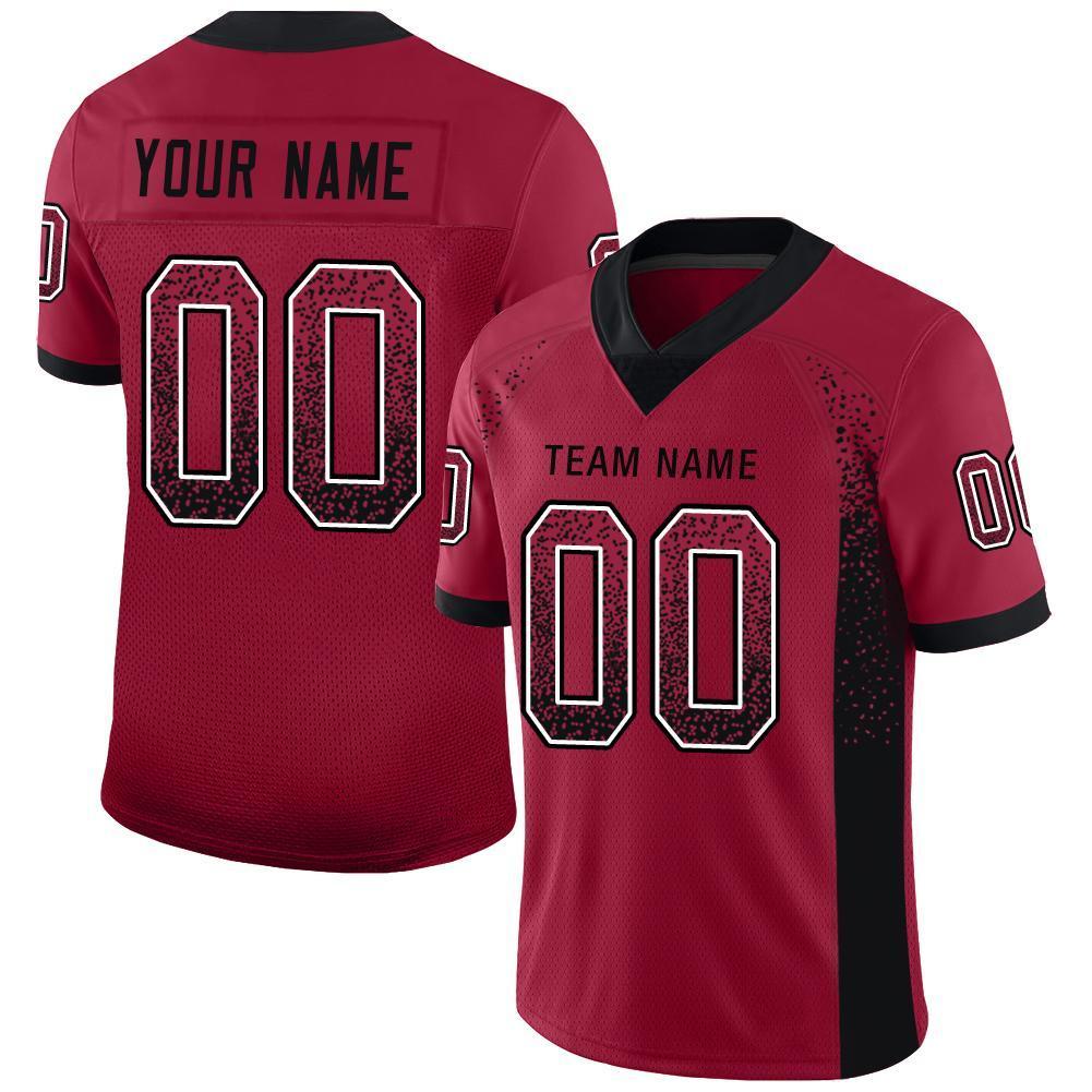 Custom Cardinal Black-White Drift Fashion Mesh Authentic Football Jersey