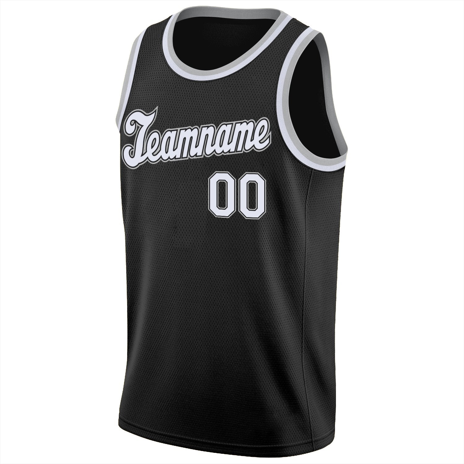 Custom Black White-Gray Classic Tops Breathable Basketball Jersey