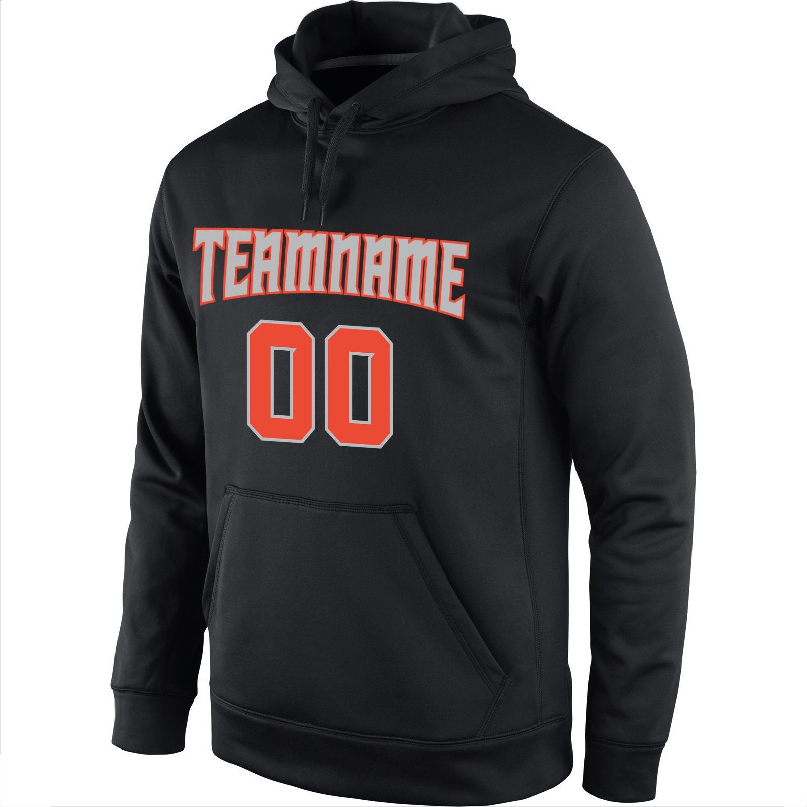 Custom Black Orange-Gray Classic Style Uniform Pullover Fashion Hoodie